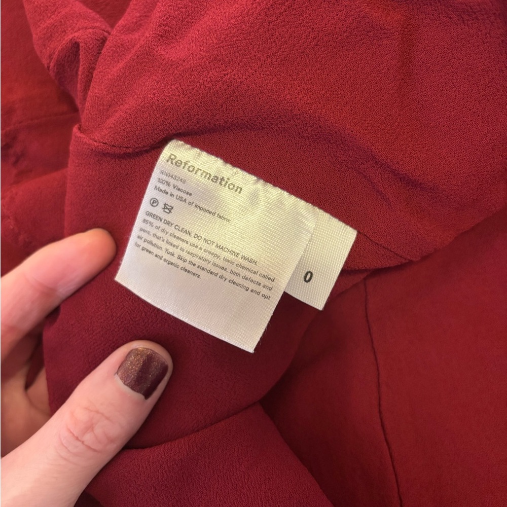 Reformation Rich Burgundy Mini Dress - Picture 6 of 6